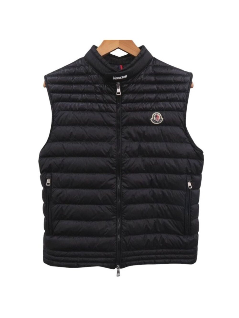 Moncler 2 Silver Nylon Black Down Vest